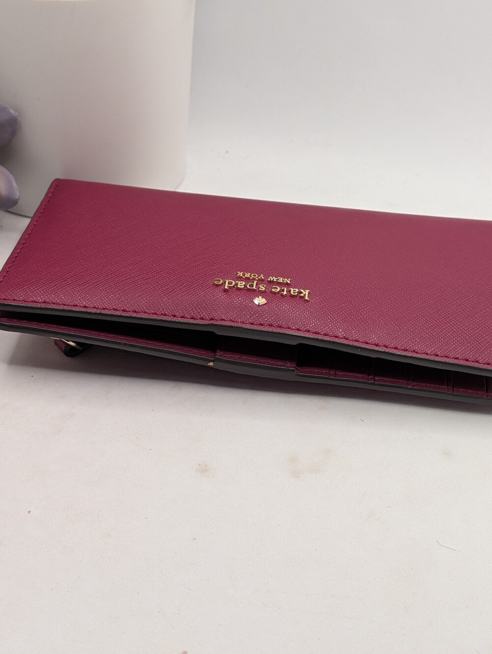 kate spade New York Magenta Saffiano Leather Continental Wallet - Picture 5 of 6
